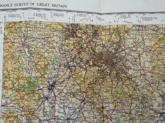 ORDNANCE SURVEY MIDLANDS Sheet 8 CLOTH QUARTER INCH MAP OF GREAT BRITAIN – 1946