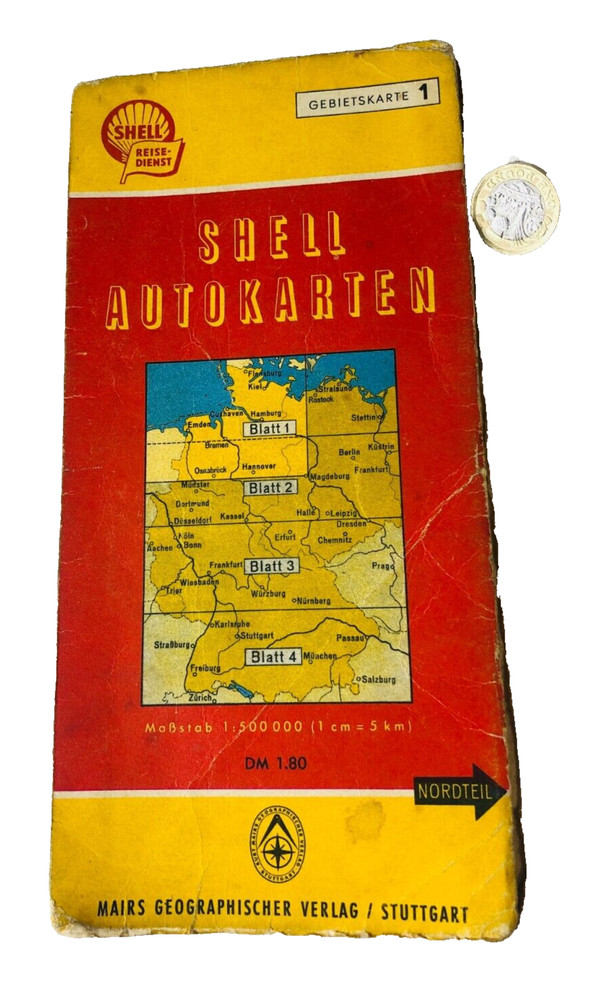German Map Shell Tourist Collectable Vintage ra
