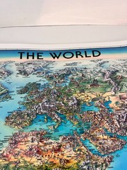 Unique Media Maps Laminated 3D Map ‘The World’ Artistic Illustration 1996
