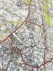 Ordnance Survey Vintage Cloth Map 1952 50s The Aldershot Guildford Free Post UK