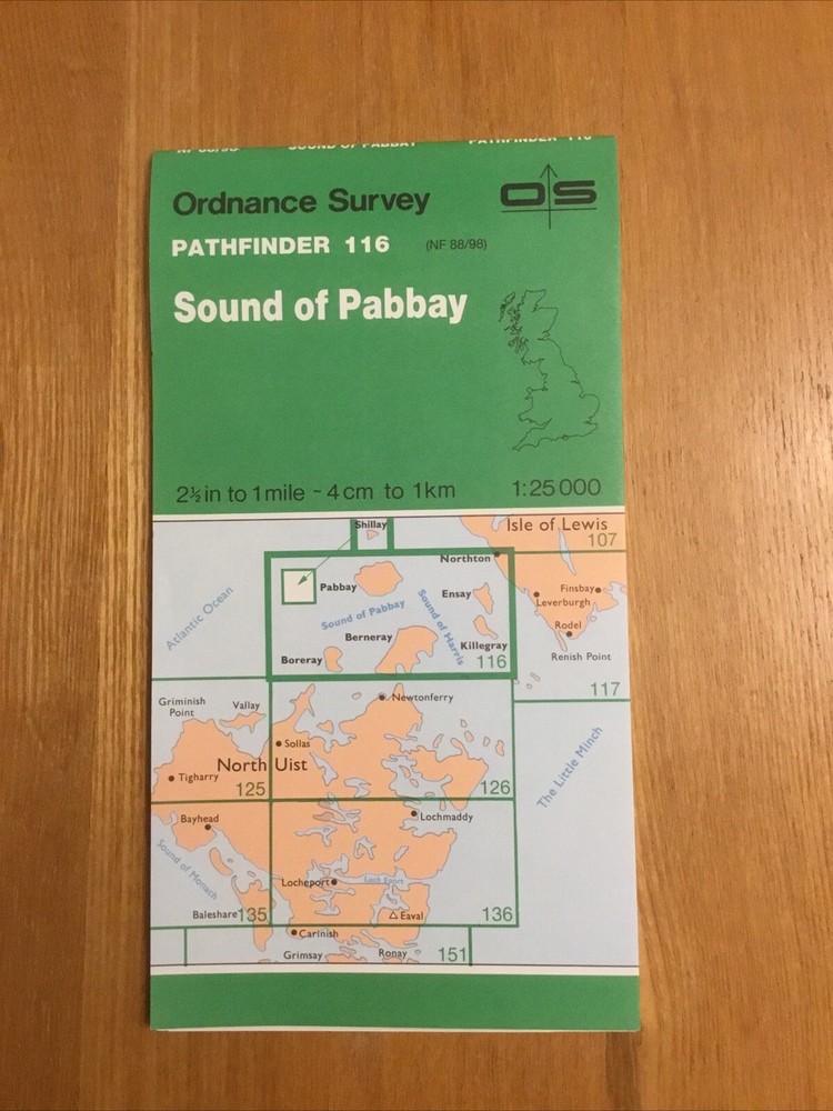 1977 Ordnance Survey Pathfinder Map 116 NF 88/98 Sound Of Pabbay (incl Ensay )