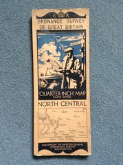 OS Quarter-Inch “Cloth” Map – NORTH CENTRAL Sheet 2 -Good condition & FREE POST