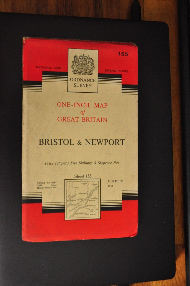 1953 Ordnance Survey Map 155 Bristol And Newport One Inch Seventh Series