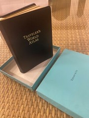 HIGHLY COLLECTIBLE VINTAGE TIFFANY & Co TRAVELLERS WORLD ATLAS WITH ORIGINAL BOX