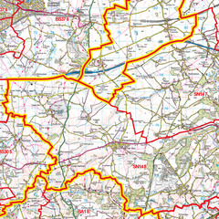 (G54) Map of Swindon SN Postcode Sectors, Poster of Swindon Postcodes