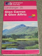 OS Ordnance Survey Landranger Map Sheet 25 Glen Carron & Glen Affric – 1998