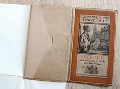 Vintage 1919 Ordnance Survey Town Map OXFORD Street Guide 6 inc Cloth Backed Map
