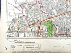 Vintage LONDON CC Municipal Map 1930 – Hammersmith, Kensington, Notting Hill