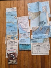 Vintage National Geographic Magazine Maps & Extras 1960-1989