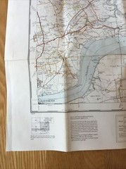 1936 Ordnance Survey One Inch Fifth Edition Cloth Map 108 Chelmsford & Southend