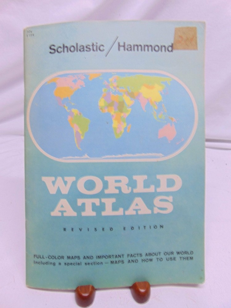 Atlas 1962 Scholastic/Hammond World Atlas Revised Edition Vintage