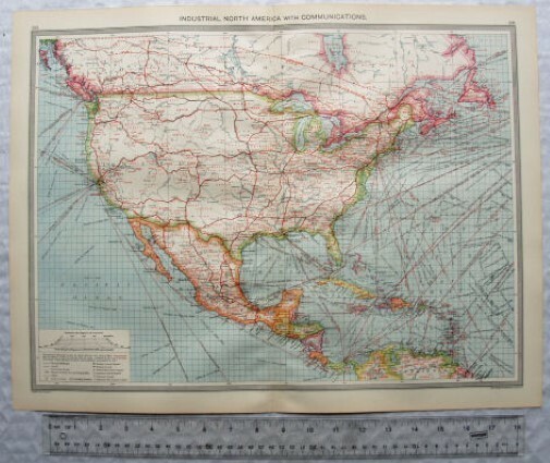 c1907 Harmsworth Plate No. 155-156 North America Industrial with Communications
