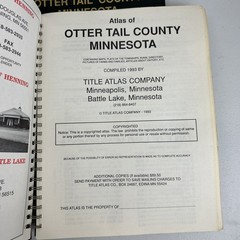 Pictorial Atlas of Otter Tail County Minnesota 1993 Battle Lake Volume 1 & 2