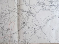 VINTAGE OS MAP OF LICKFOLD AREA SUSSEX 1914 EDITION – SIX INCHES TO ONE MILE