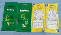 20 x Yellow Michelin Maps of France & Two Green Guides Brittany/Dordogne