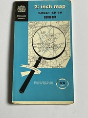 Vintage 2 & Half inch/1 mile, ordnance survey map, Sheet SH 66, Bethesda