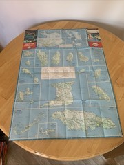 Esso The Caribbean With The Bahamas And Bermudan Map 1956