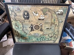 1926 COULTON WAUGH “A MAP OF CAPE COD” HAND PAINTED COLORS IN FRAME