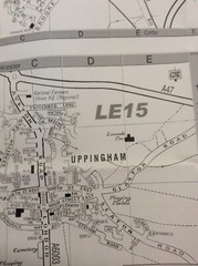 OAKHAM CORBY UPPINGHAM fold out street map Black/White