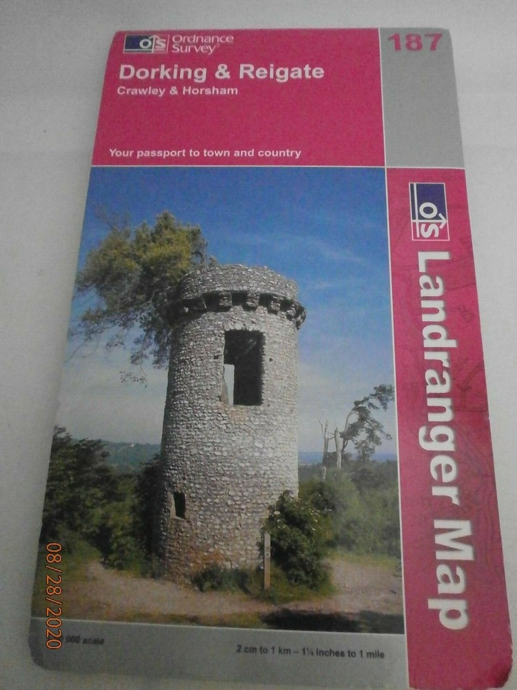 Dorking and Reigate, Crawley and Horsham by Ordnance Survey No 187 (Sheet map)