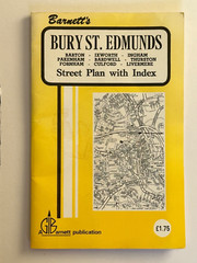Vintage Barnetts Bury St Edmunds Area Street Plan with Index