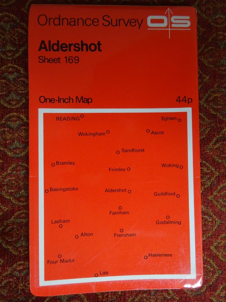 OLD OS MAP ALDERSHOT WOKING SANDHURST FARNHAM GODLAMING ALTON ASCOT BASINGSTOKE
