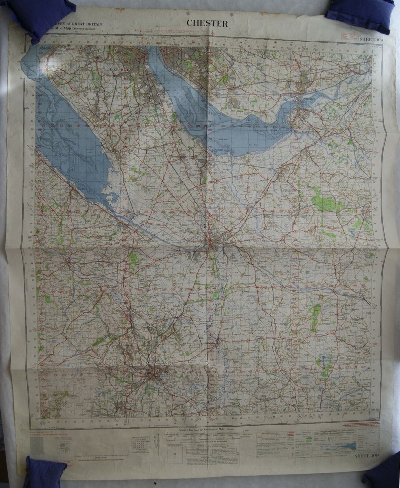 1952 OS map Chester Sheet 109, War Office & Air Ministry, M722 3-GSGS