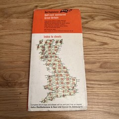 Vintage Bartholonew Map 1/2” #2 South Devon Fold Out Map Contoured