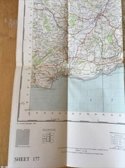 1960 Ordnance Survey One Inch Seventh Series Map 177 Taunton And Lyme Regis