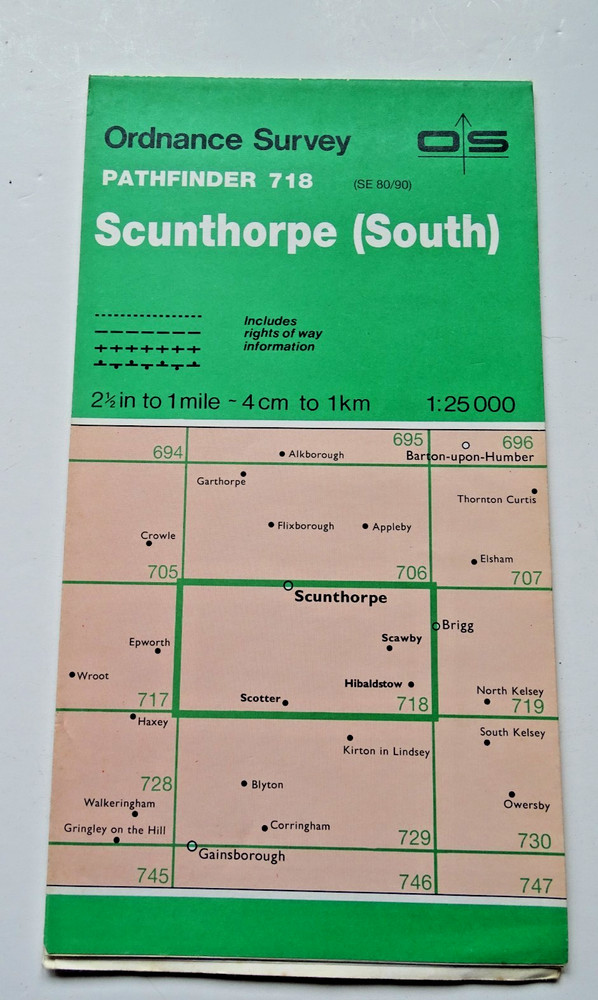 Ordnance Survey Map – Pathfinder 718 – Scunthorpe (South) – 2.5″ to 1m – 1987