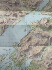 Lorn & Lochaber (iOban & Ben Nevis) ORDNANCE SURVEY TOURIST MAP 1961/1963 cloth