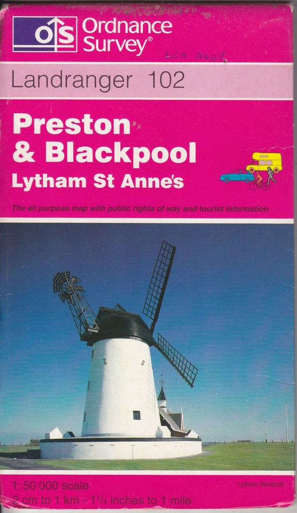 Ordnance Survey 1:50,000 Landranger Sheet 102 Preston & Blackpool