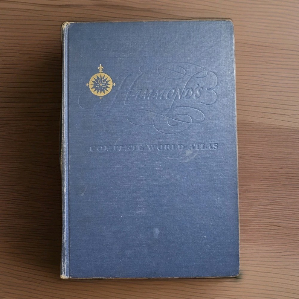 1951. Vintage Hammond’s Complete World Atlas | Illustrated Beautiful Color Maps