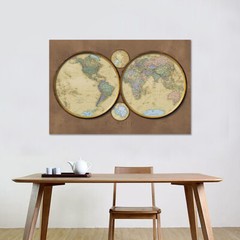 7x5ft 5x3ft Map of the World Without Flags Map Poster Prints Office Home Decor