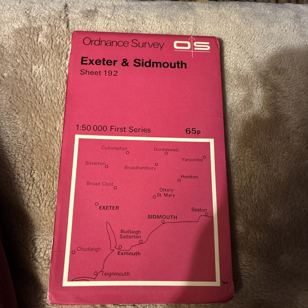 1974 OS first series map Sheet 192 Exeter & Sidmouth