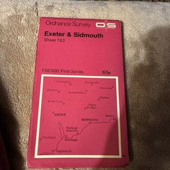 1974 OS first series map Sheet 192 Exeter & Sidmouth