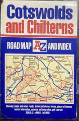 1993 COTSWOLDS AND CHILTERNS ROAD MAP A-Z & INDEX – 2 1/2 MILES TO 1 INCH