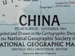 National Geographical maps (2) China, and Vietnam, 1960s vintage