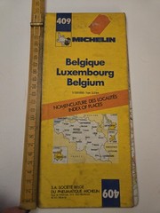 Vintage Michelin Map Belgium Luxembourg Index Place Société Belge du Pneumatique