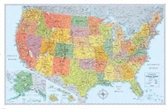 RAND MCNALLY SIGNATURE UNITED STATES WALL MAP – LAMINATED **BRAND NEW**