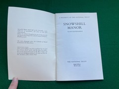 SNOWSHILL MANOR GUIDE BOOK GLOUCESTERSHIRE NATIONAL TRUST 1969