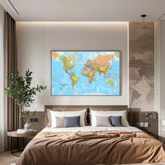 WORLD Map Educational Poster Poster Print Mural Decor 18*29inch/46*73.6cm