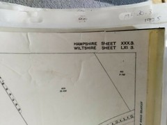 4 X Ordnance Survey 1:2500 Laminated Sheets, Hampshire, 1900, 1900, 1924 & 1925