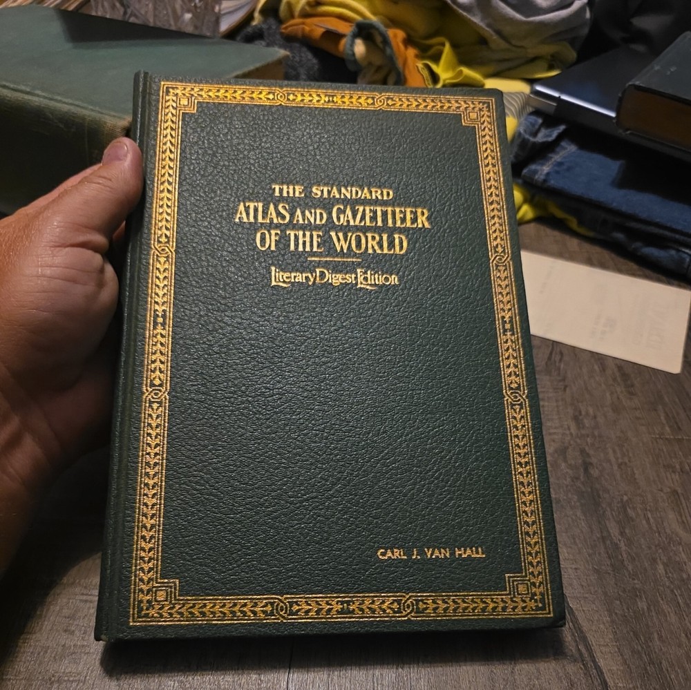 RARE 1934 Rand McNally Standard Atlas & Gazetteer of the World Literary Digest