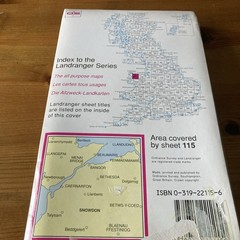 Snowdon & Surrounding Area (Landranger OS Sheet map 115 waterproof laminated