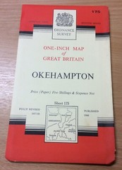 Vintage Ordnance Survey One Inch Map Of Okehampton