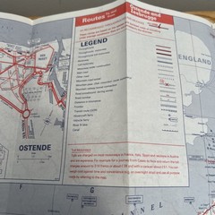 Vintage 1979 AA European Throughroute Map Ostende & Zeebrugge Fold Out