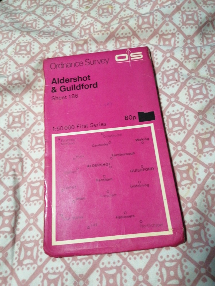 ORDNANCE SURVEY Map SHEET 186 ALDERSHOT AND Guildford 1:50000 SCALE