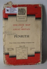 Ordnance Survey One Inch Cloth Map – Penrith – Sheet 83 – 1961