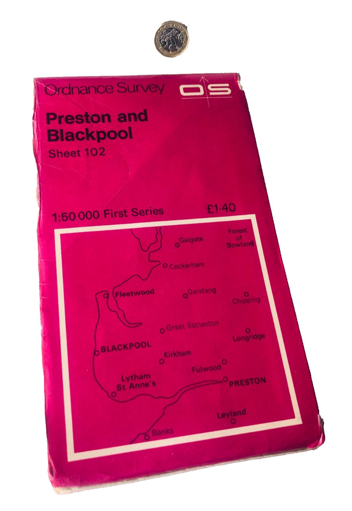 Map Preston and Blackpool Ordnance Survey Vintage ra